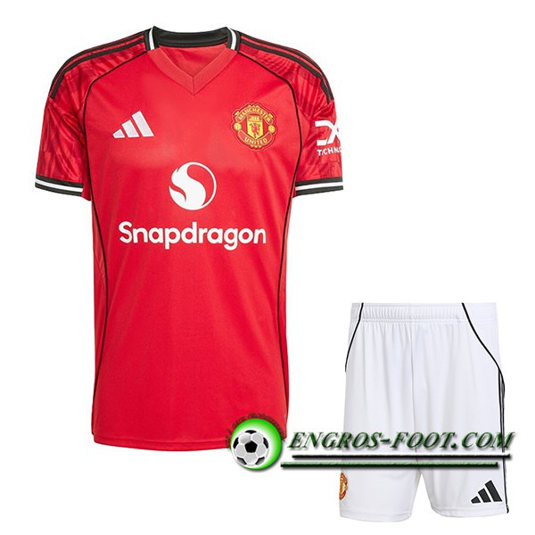 Nouveau Maillot de Foot Manchester United Enfant Domicile 2025/2026