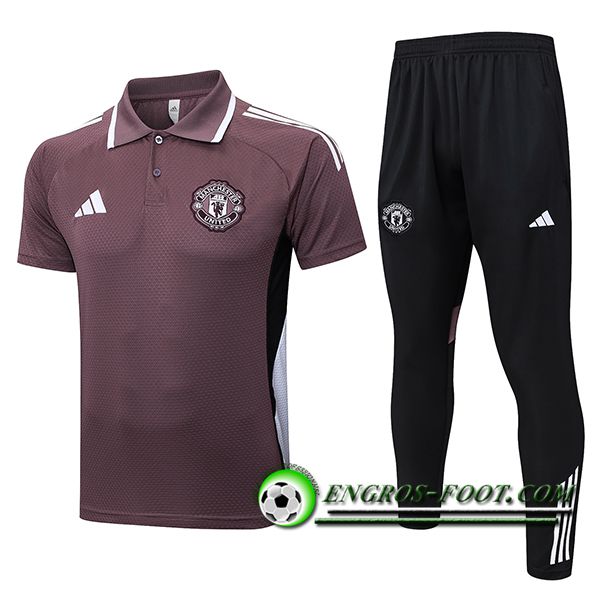 Ensemble Polo Foot Manchester United Pourpre/Noir/Blanc 2025/2026