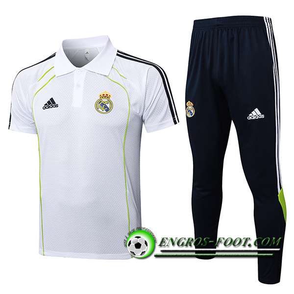 Ensemble Polo Foot Real Madrid Blanc/Vert 2025/2026