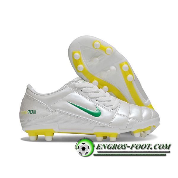 Nike Chaussures de Foot T90 FG Gris/Jaune/Vert
