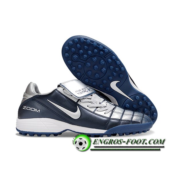 Nike Chaussures de Foot T90 TF Bleu/Gris -02