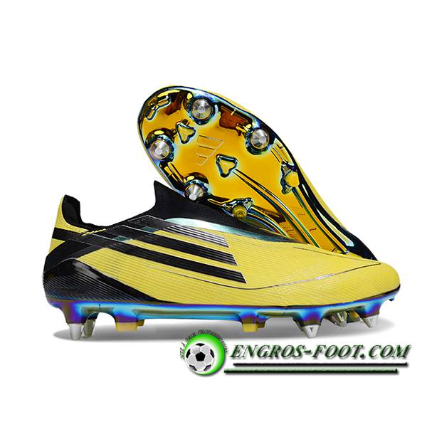 Adidas Chaussures de Foot F50 Elite Laceless SG Jaune/Noir