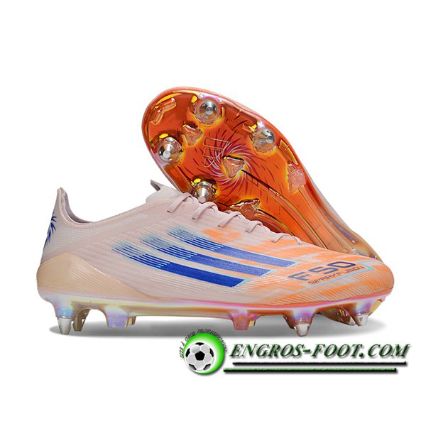 Adidas Chaussures de Foot F50 Elite SG Orange/Bleu -03