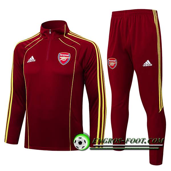 Ensemble Survetement de Foot Arsenal Rouge/Jaune 2025/2026