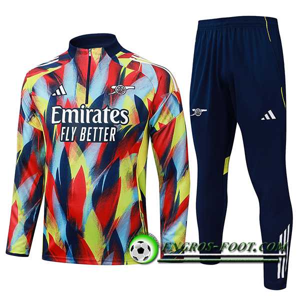 Ensemble Survetement de Foot Arsenal Rouge/Bleu/Jaune 2025/2026