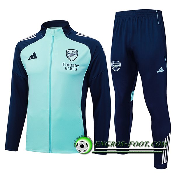 Ensemble Survetement de Foot Veste Arsenal Vert/Bleu 2025/2026