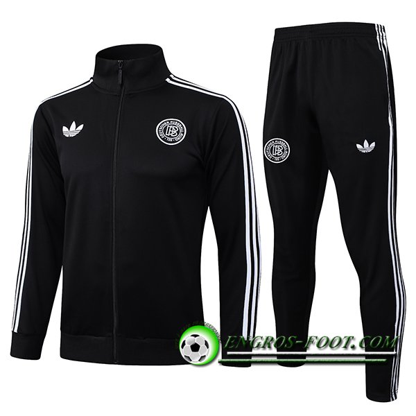 Ensemble Survetement de Foot Veste Allemagne Noir/Blanc 2025/2026