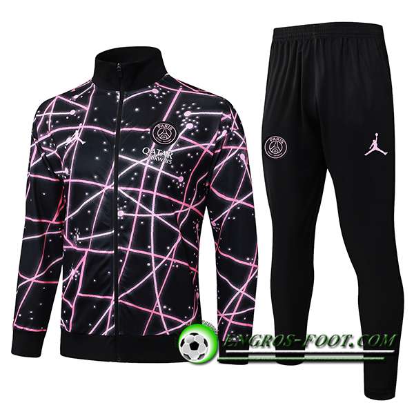 Ensemble Survetement de Foot Veste PSG Noir/Rose 2025/2026