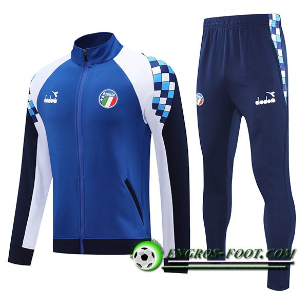 Ensemble Survetement de Foot Veste Italie Bleu/Blanc 2025/2026