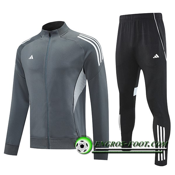 Ensemble Survetement de Foot Veste Adidas Gris/Blanc 2025/2026