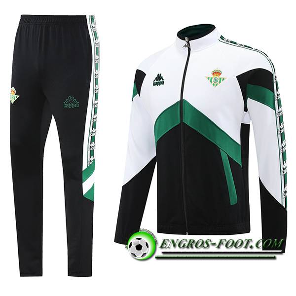 Ensemble Survetement de Foot Veste Real Betis Blanc/Noir/Vert 2025/2026