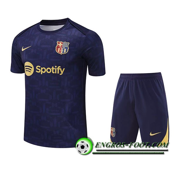 Ensemble Training T-Shirts FC Barcelone Enfant Bleu Royal 2025/2026