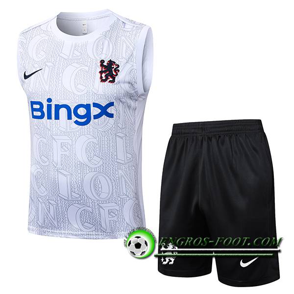 Ensemble Training Debardeurs FC Chelsea Blanc/Gris 2025/2026