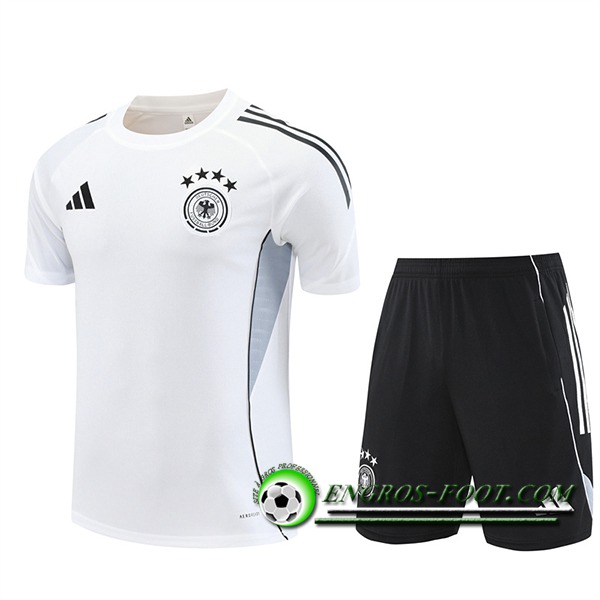 Ensemble Training T-Shirts Allemagne Blanc/Noir/Gris 2025/2026