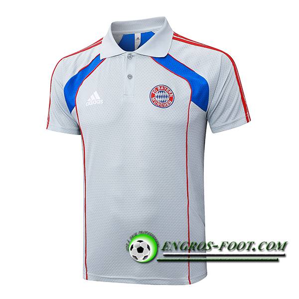 Polo Foot Bayern Munich Gris/Bleu/Rouge 2025/2026