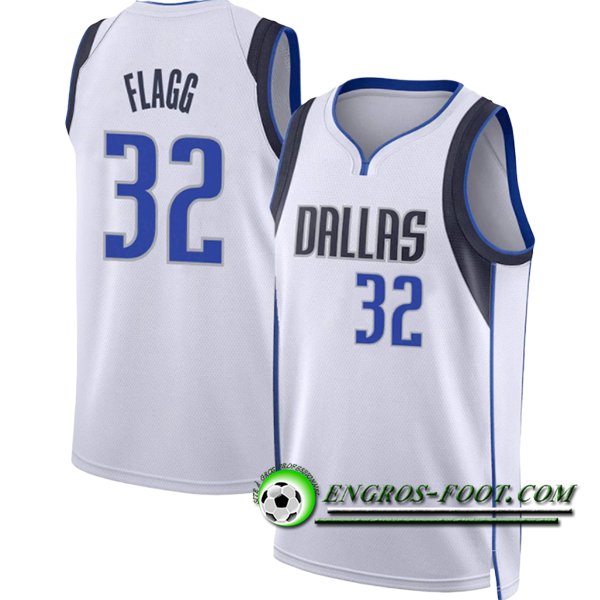 Maillot Dallas Mavericks (FLAGG #32) 2025/26 Blanc/Bleu/Noir
