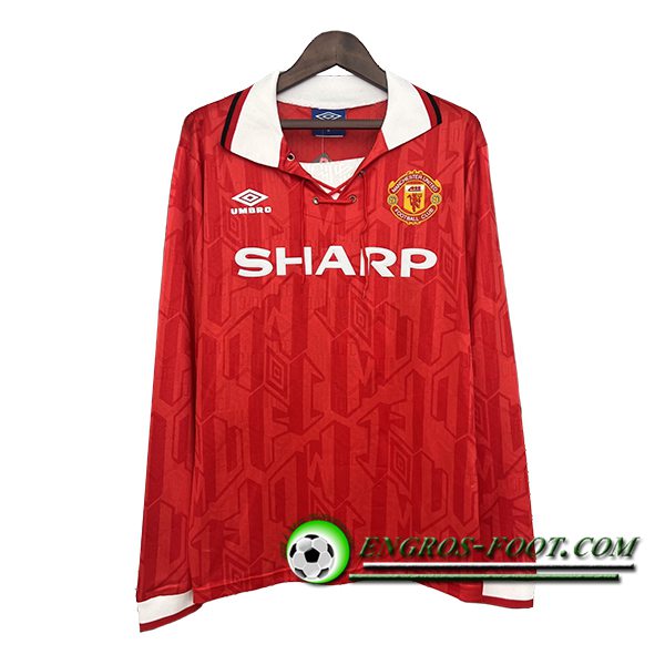 Maillot de Foot Manchester United Retro Domicile Manches Longues 1992/1994