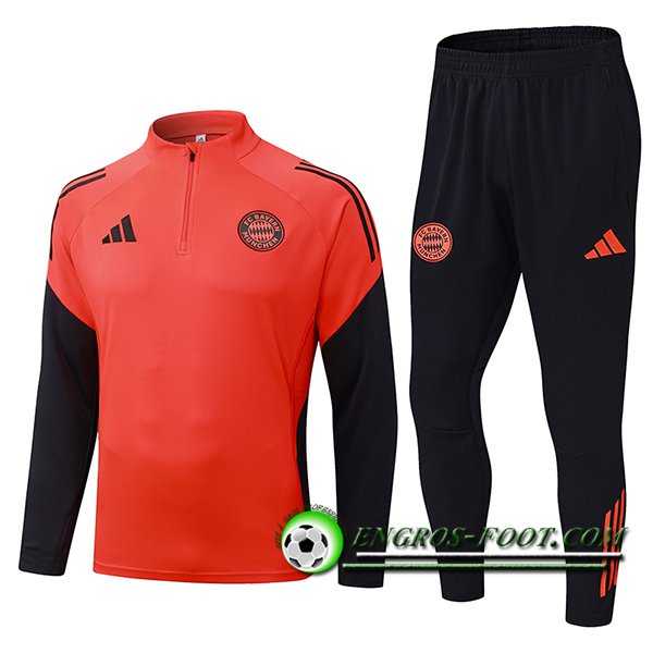 Ensemble Survetement de Foot Bayern Munich Orange/Noir 2025/2026