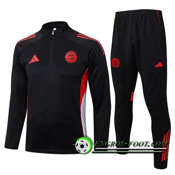 Ensemble Survetement de Foot Bayern Munich Noir/Rouge/Blanc 2025/2026