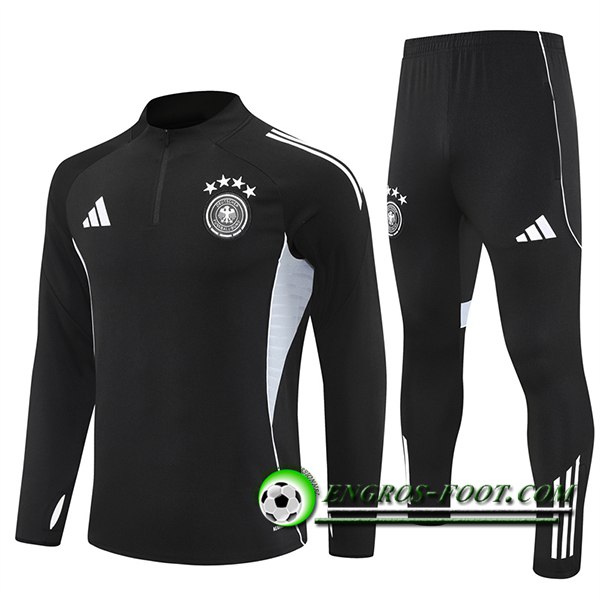 Ensemble Survetement de Foot Allemagne Noir/Gris 2025/2026