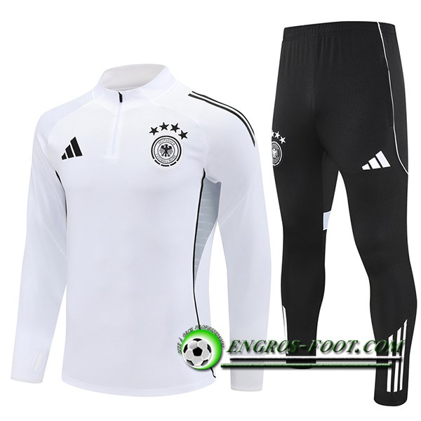 Ensemble Survetement de Foot Allemagne Blanc/Gris 2025/2026