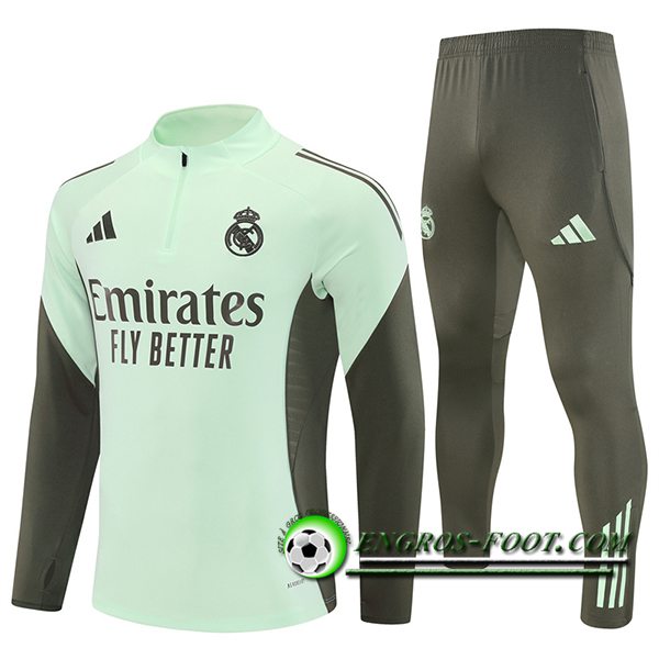 Ensemble Survetement de Foot Real Madrid Vert/Brun 2025/2026