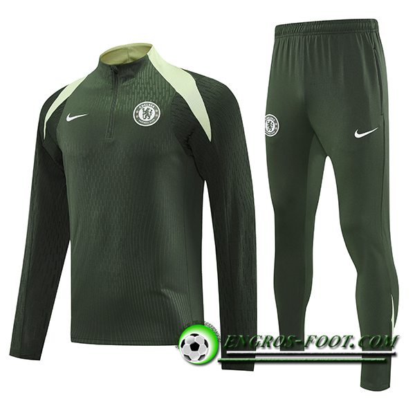 Ensemble Survetement de Foot FC Chelsea Vert 2025/2026 -02