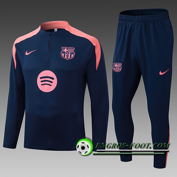 Ensemble Survetement de Foot FC Barcelone Enfant Bleu/Rose 2025/2026