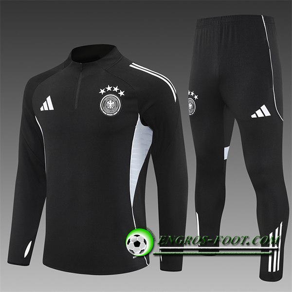 Ensemble Survetement de Foot Allemagne Noir/Gris 2025/2026