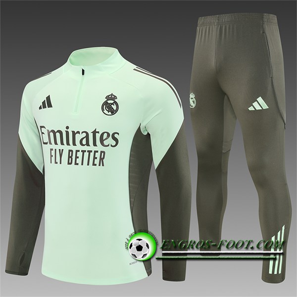Ensemble Survetement de Foot Real Madrid Enfant Brun/Vert 2025/2026