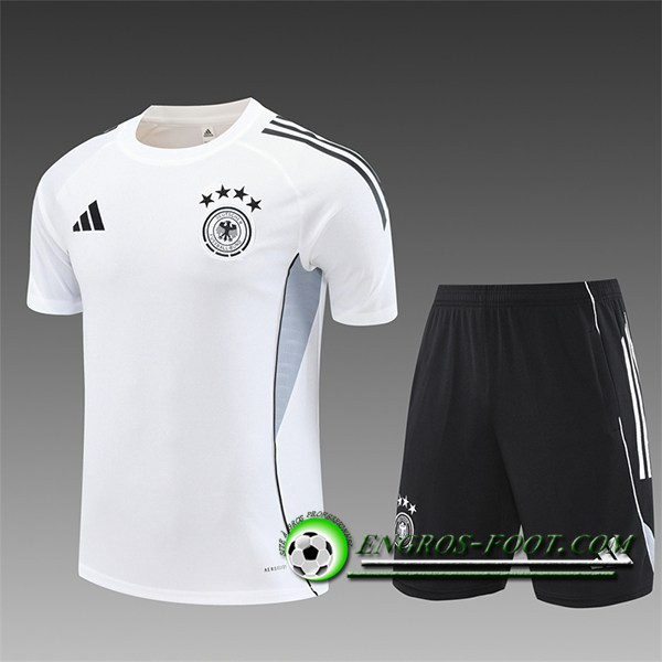 Ensemble Training T-Shirts Allemagne Enfant Blanc/Noir/Gris 2025/2026