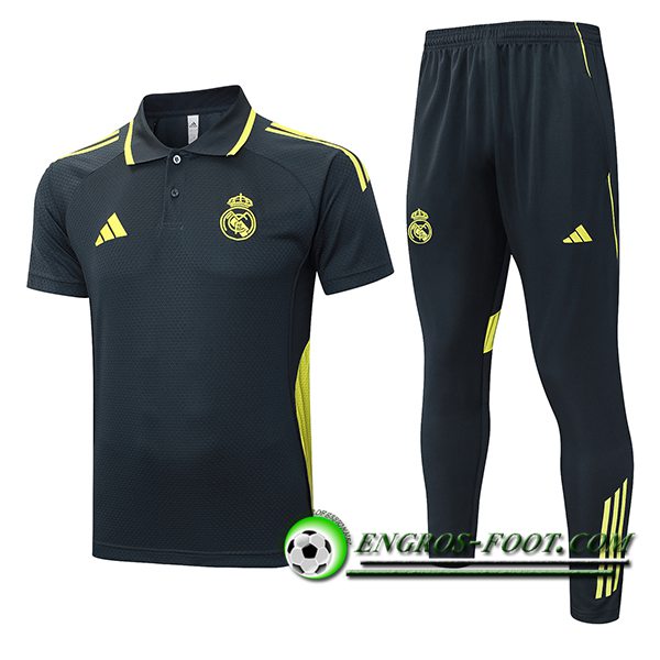 Ensemble Polo Foot Real Madrid Gris/Vert 2025/2026