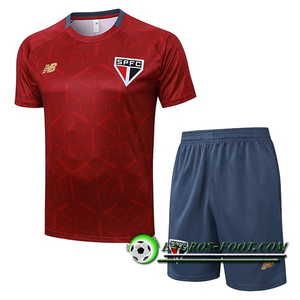 Ensemble Training T-Shirts Sao Paulo FC Rouge 2025/2026