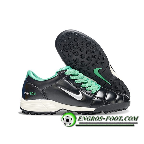 Nike Chaussures de Foot T90 TF Noir/Vert/Gris