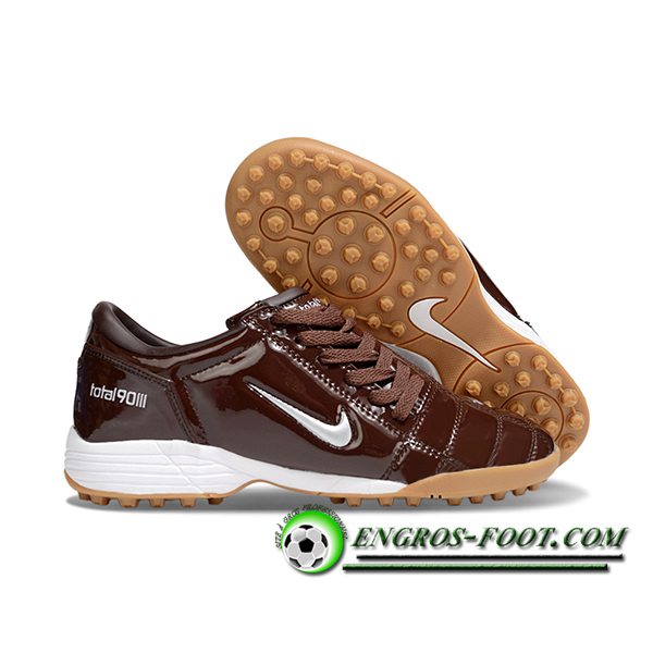 Nike Chaussures de Foot T90 TF Brun/Blanc
