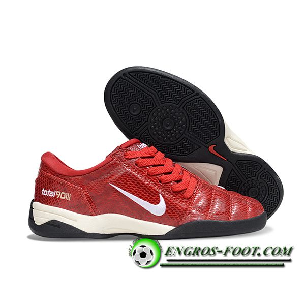 Nike Chaussures de Foot T90 IC Rouge/Blanc -02