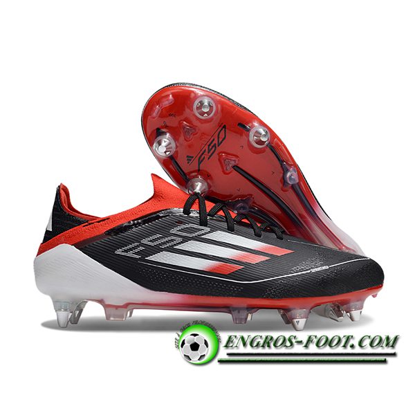 Adidas Chaussures de Foot F50 Elite SG Noir/Blanc/Orange