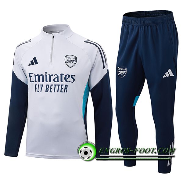 Ensemble Survetement de Foot Arsenal Gris/Bleu 2025/2026