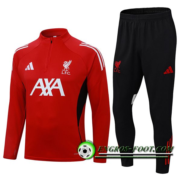 Ensemble Survetement de Foot FC Liverpool Rouge/Blanc/Noir 2025/2026