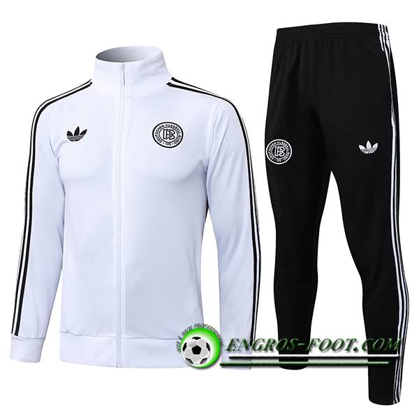 Ensemble Survetement de Foot Veste Allemagne Blanc/Noir 2025/2026