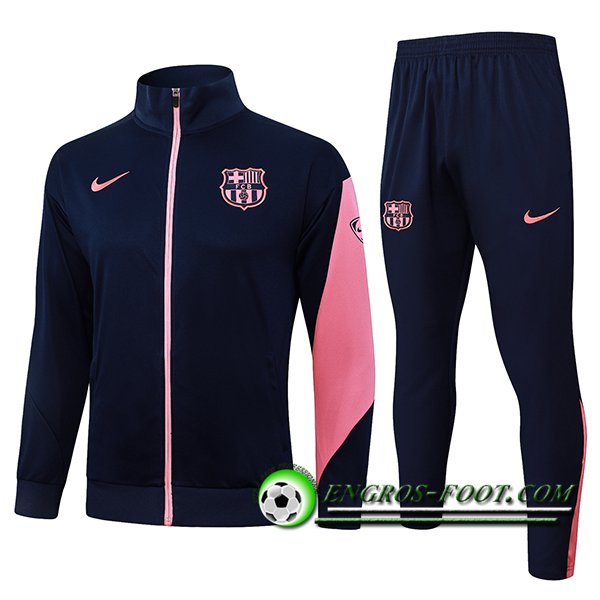 Ensemble Survetement de Foot Veste FC Barcelone Bleu/Rose 2025/2026