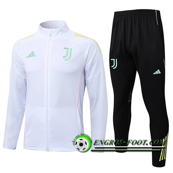 Ensemble Survetement de Foot Veste Juventus Blanc/Jaune 2025/2026