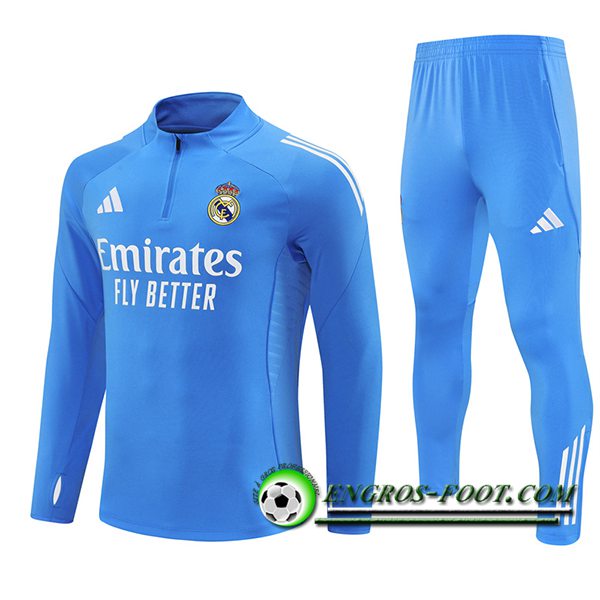 Ensemble Survetement de Foot Real Madrid Bleu Clair 2025/2026 -02