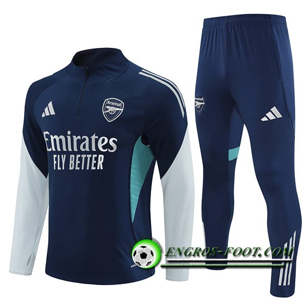 Ensemble Survetement de Foot Arsenal Bleu/Gris 2025/2026