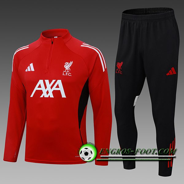 Ensemble Survetement de Foot FC Liverpool Enfant Rouge/Blanc/Noir 2025/2026