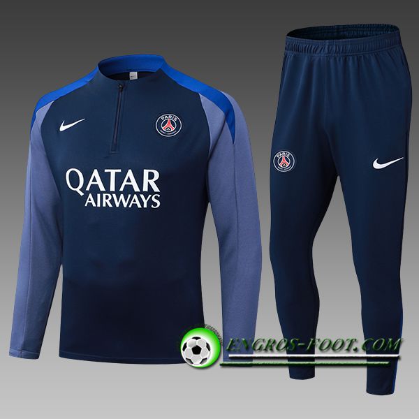 Ensemble Survetement de Foot PSG Enfant Bleu/Gris 2025/2026