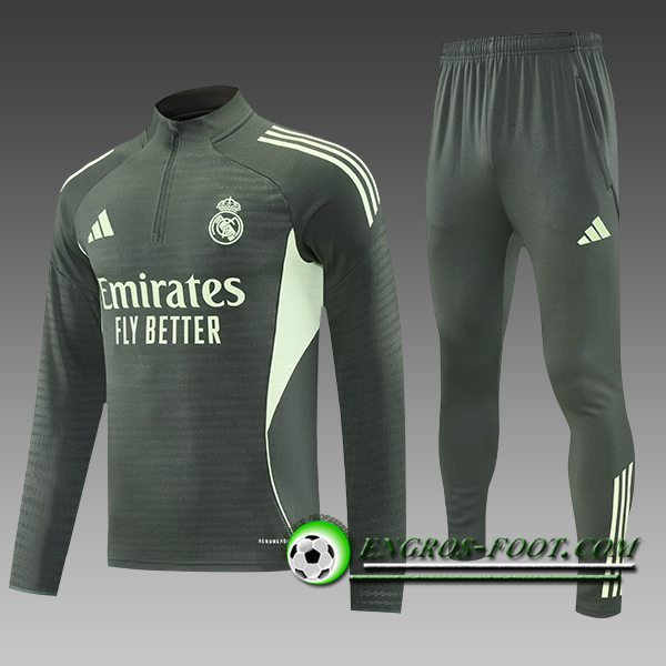 Ensemble Survetement de Foot Real Madrid Enfant Vert 2025/2026