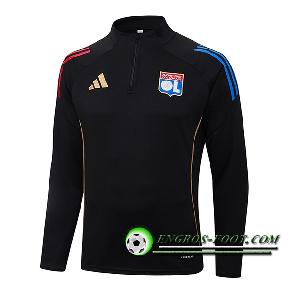 Sweatshirt Training Lyon Noir/Rouge/Bleu 2025/2026