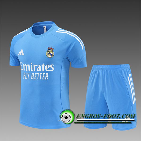 Ensemble Training T-Shirts Real Madrid Enfant Bleu Clair 2025/2026