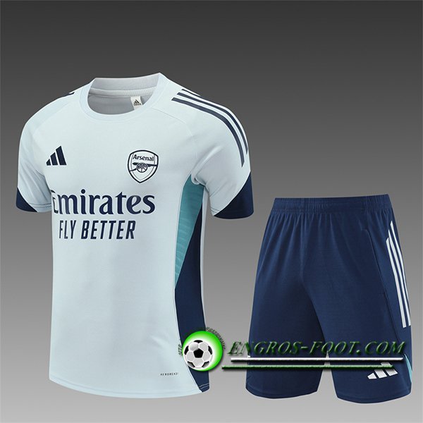 Ensemble Training T-Shirts Arsenal Enfant Gris/Bleu 2025/2026